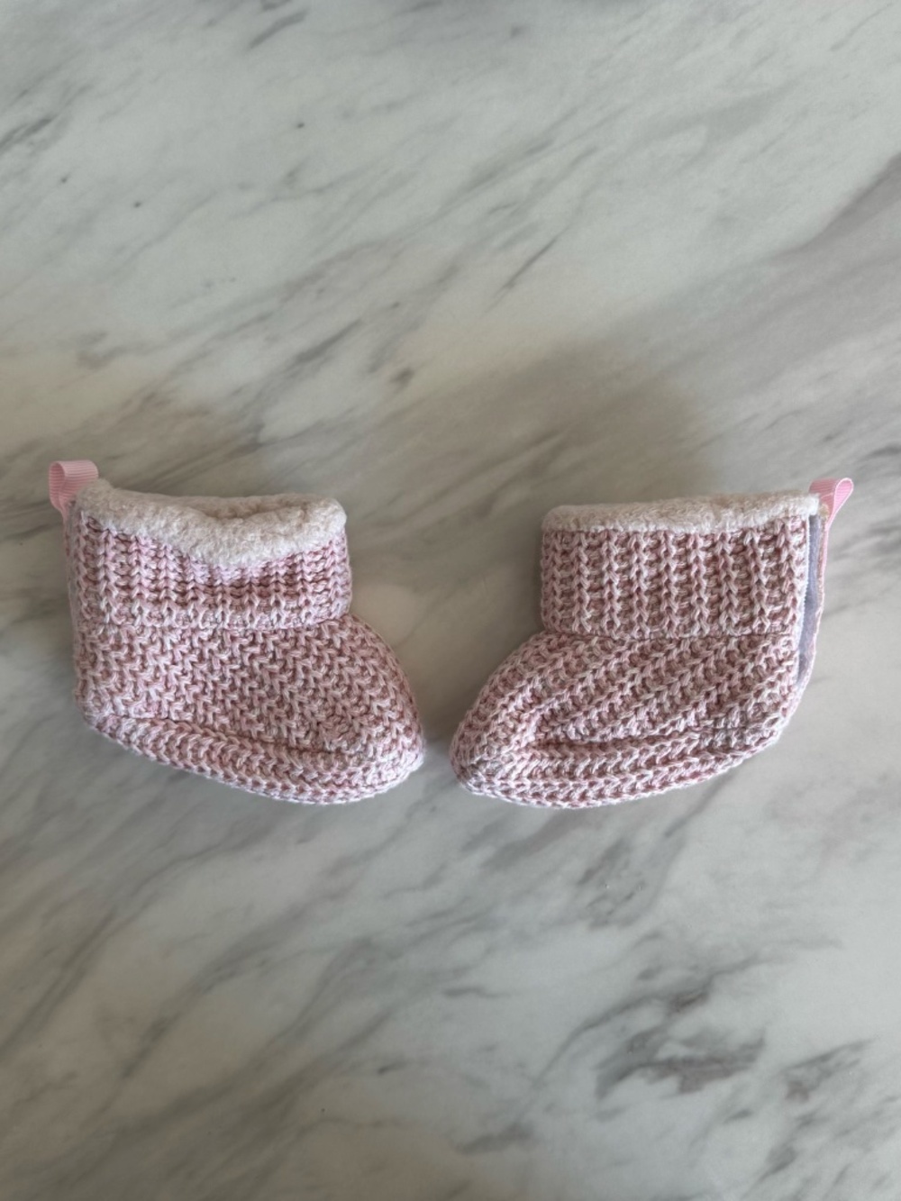 Baby Gap Sherpa-Lined Bear Ear Sweater Jacket (3-6M) & Booties Set (0-3M) - Pink - Picture 8 of 11